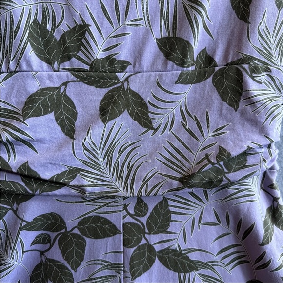 Lands' End Lavender Leaf Pattern Faux Wrap Midi A-Line Dress size 6/8 Small - Picture 6 of 7